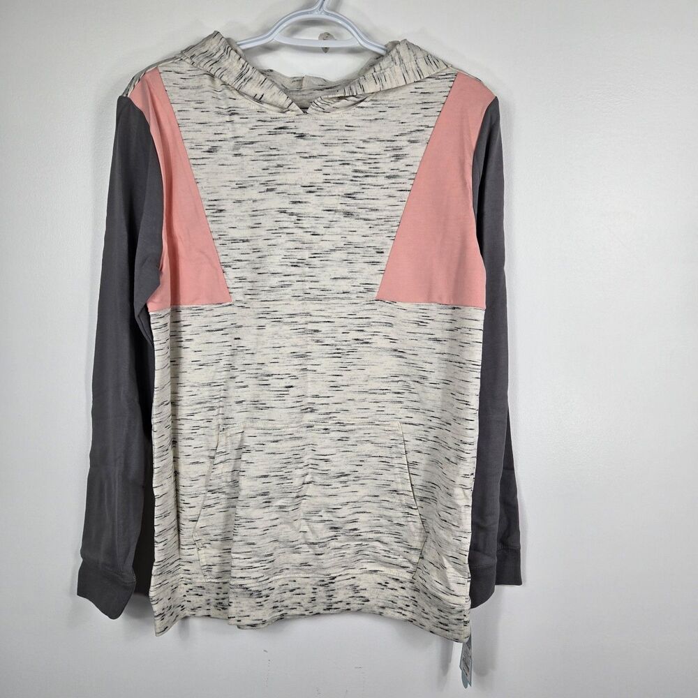 Cat & Jack Girl's Size XL (16) Gray Pink Hoodie Shirt NWT